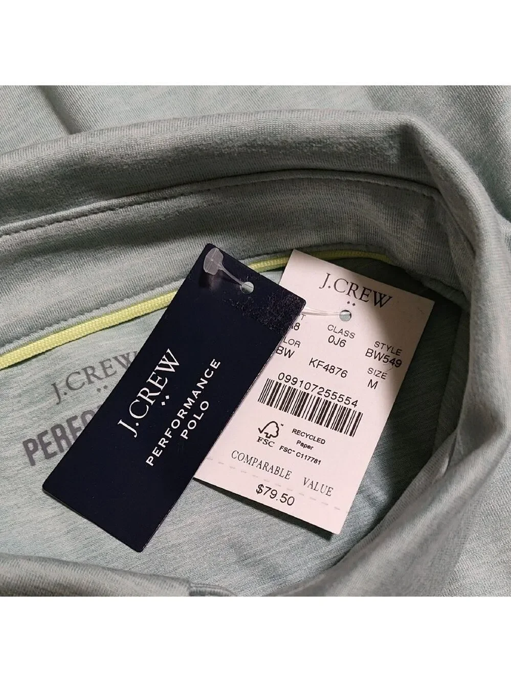 J. Crew Men's Slate Blue Long Sleeve Polo